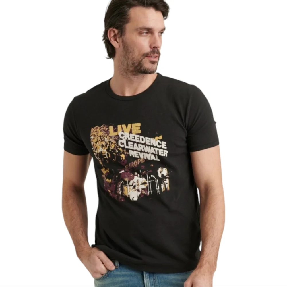 Lucky Brand Men's Creedence Clearwater‎ Revival Retro Black T-Shirt Size Medium